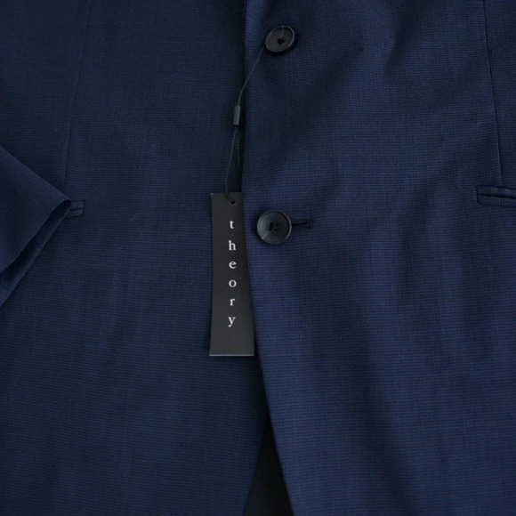 NWT Theory Navy Double Button 100% Pure Wool Rodolf Blazer Size 44 - Picture 9 of 14